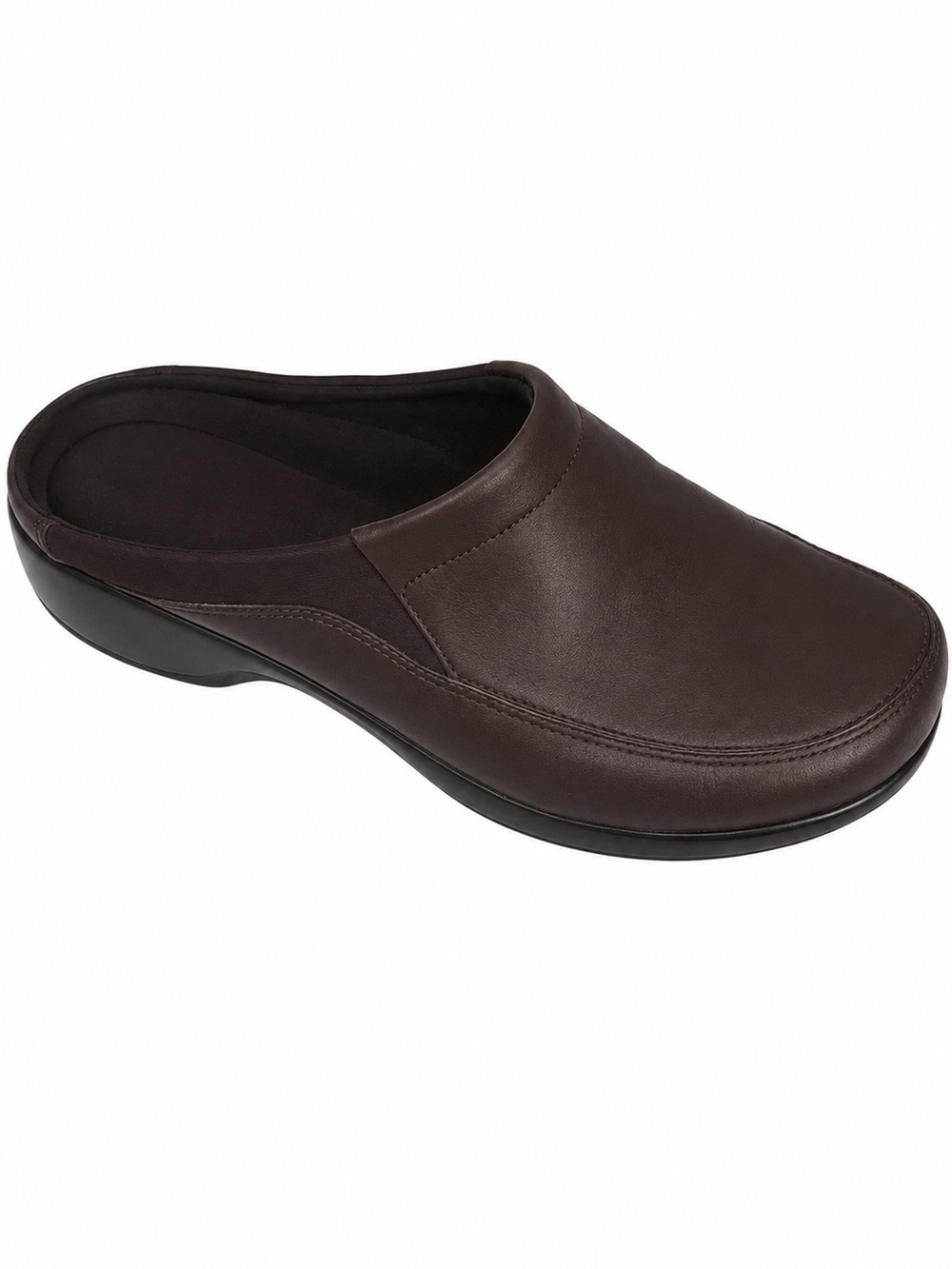 Easy Spirit Brown Leather Clogs 7.5M Comfort Mule Slip On Shoes